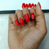 Glossy Red Stones Press on Nails Set // 534