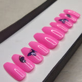 Glossy Light Pink and Blue Butterfly Press on Nails // 945