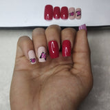Pink And Nude Butterfly Press on Nails Set // 947