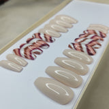 Glossy Nude Brown Swirl Press on Nails Set //996