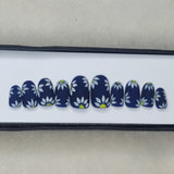 Matte Blue Flower Press on Nails // 1028