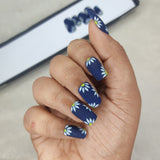 Matte Blue Flower Press on Nails // 1028