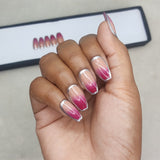 Glossy Nude And Pink Ombre French Press on Nails // 1040