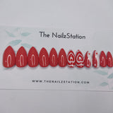 Glossy Pink Hearts Press on Fake Nails // tns593