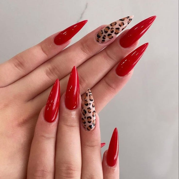 Buy BUNDLE Press-on Nails, 4 Sets, Hand Painted Strong Acrylic Tips With  Hard Gel Coating Best Seller Fake Nails Long Stiletto Coffin Shaped Online  in India - Etsy