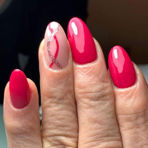 Glossy Pink Swirls Press on Fake Nails // tns442