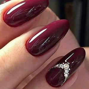 Glossy Plum Studded Press on Fake Nails // tns236