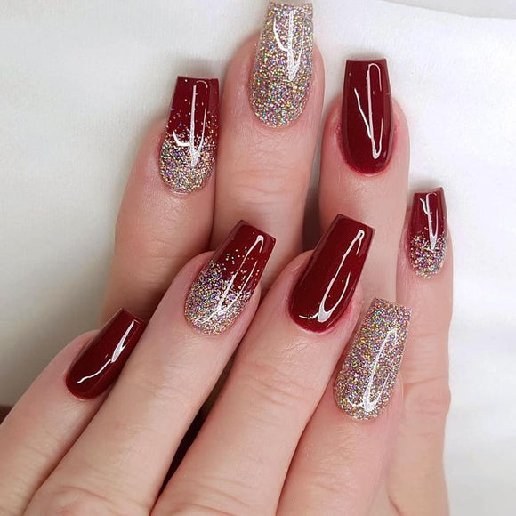 20 Cute Christmas Nail Designs You Need To Try - Dal Meets Glam | Maroon  nail designs, Cute christmas nails, Christmas nail designs