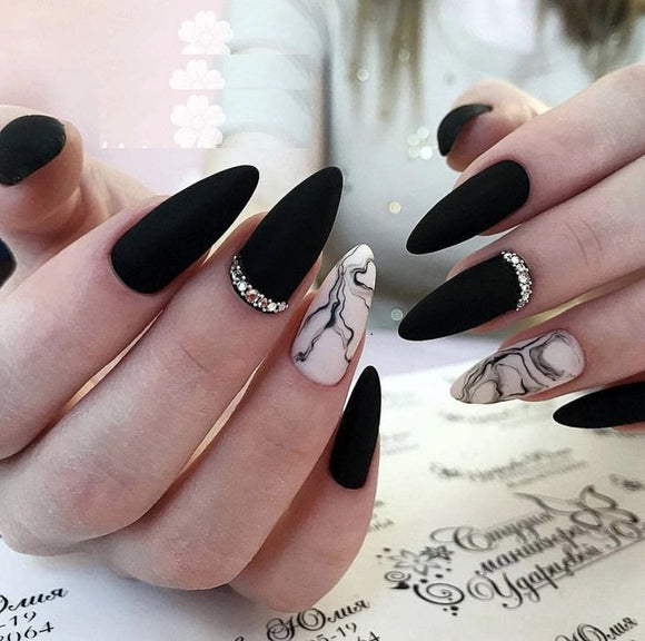 40 Cute Halloween Nail Designs : Black and Red Illusion Acrylic Nails I  Take You | Wedding Readings | Wedding Ideas | Wedding Dresses | Wedding  Theme
