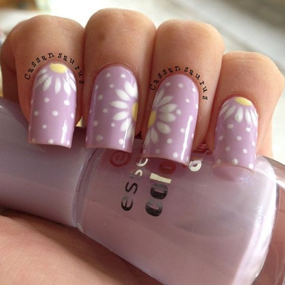 Glossy Purple Floral Press on Fake Nails // tns132